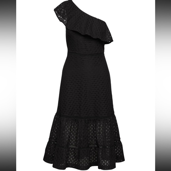 Banana Republic Black One-Shoulder Midi Dress - Picture 3 of 15